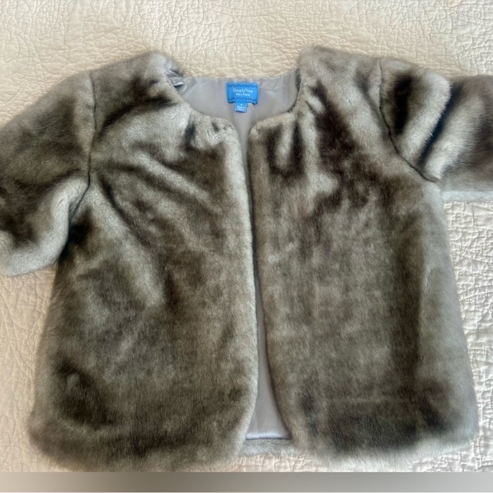 Vera Wang Faux Fur Jacket/Shawl